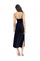 Buy Midi Length Dark Navy Sleeveless Column Low Back Formal Dress