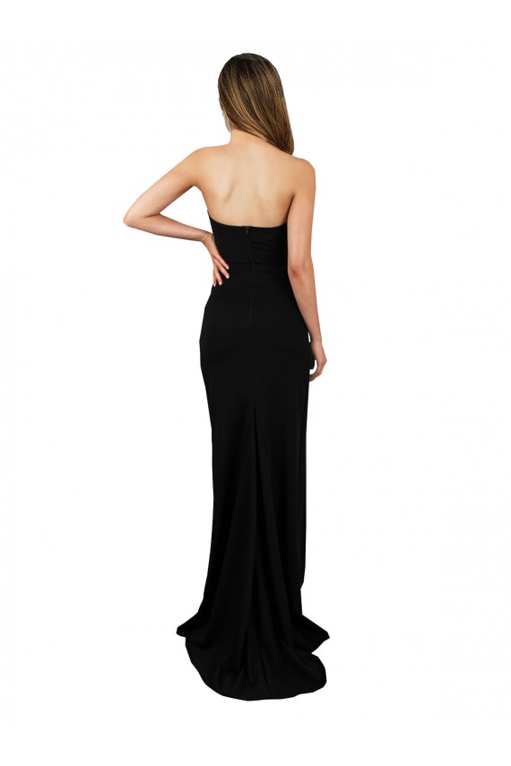 Buy Long Black Sleeveless Column Low Back Formal Dress