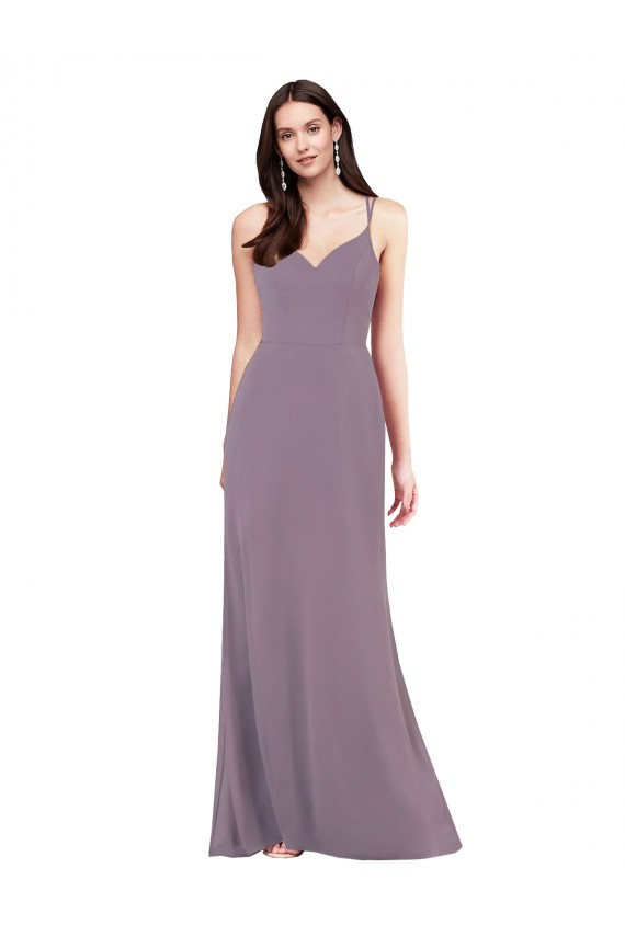 Buy Long Dark Lavender Sleeveless Column Open Back Formal Dress