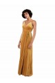 Buy Long Gold Sleeveless Column V-Back Black Tie Formal Dress