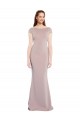 Buy Long Dusty Pink Cap Sleeves Mermaid Tie Back Formal Dress
