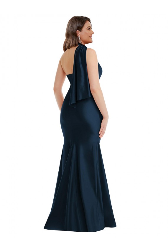 Buy Long Dark Navy Sleeveless Mermaid Formal Plus Size Formal Dress
