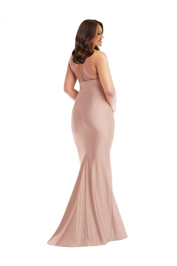 Buy Long Dusty Pink Sleeveless Mermaid Open Back Formal Plus Size Formal Dress