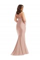Buy Long Dusty Pink Sleeveless Mermaid Open Back Formal Plus Size Formal Dress