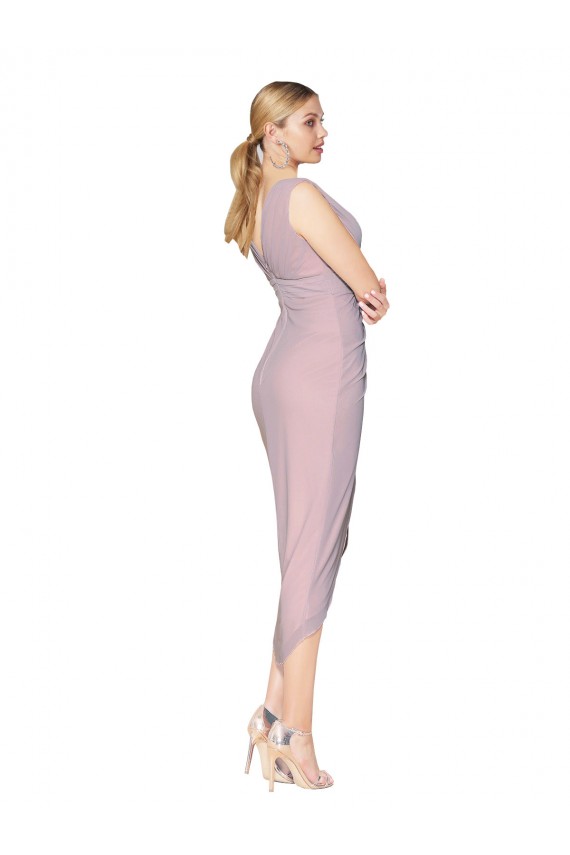 Buy Cocktail Length Primrose Sleeveless Mermaid V-Back Chiffon High Low Formal Dress