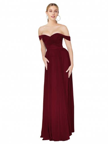 Buy Long Burgundy Sleeveless Mermaid Formal Gowns