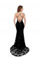 Buy Long Black Sleeveless Mermaid Open Back High Slit Black Tie Formal Dress