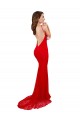 Buy Long Red Sleeveless Mermaid Open Back Formal Gowns
