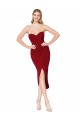 Buy Knee Length Burgundy Sleeveless Mermaid High Low Formal Dress