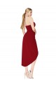 Buy Knee Length Burgundy Sleeveless Mermaid High Low Formal Dress