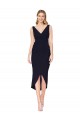 Buy Knee Length Dark Navy Sleeveless Mermaid High Low Formal Dress