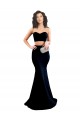 Buy Long Black Sleeveless Mermaid Low Back Stretch Crepe Formal Dress