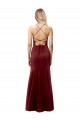 Buy Long Burgundy Gold Sleeveless Mermaid Open Back Formal Dress
