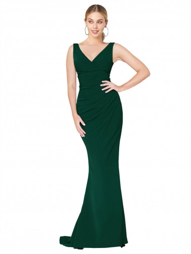 Buy Long Midnight Green Sleeveless Mermaid Formal Dress