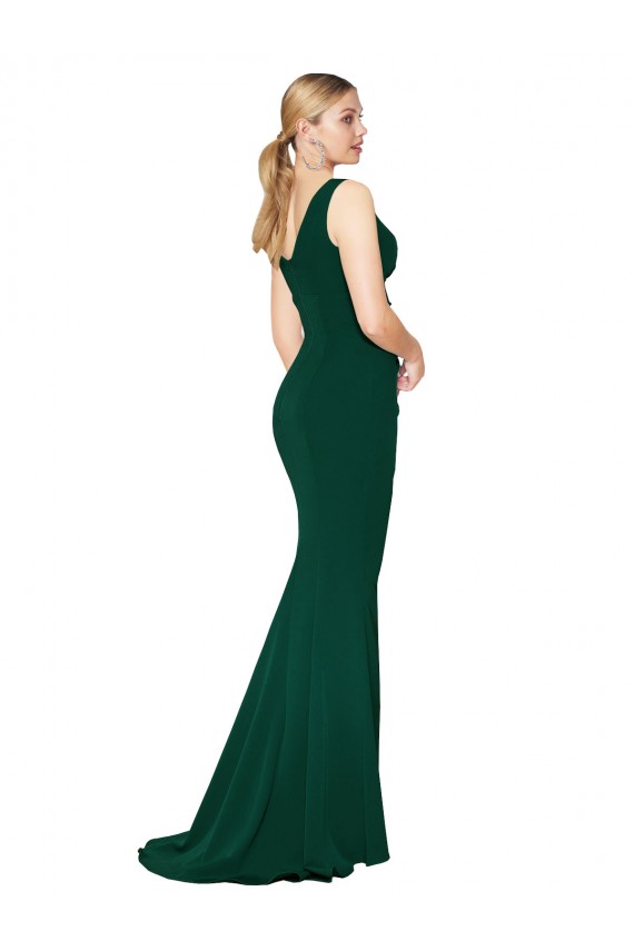 Buy Long Midnight Green Sleeveless Mermaid Formal Dress