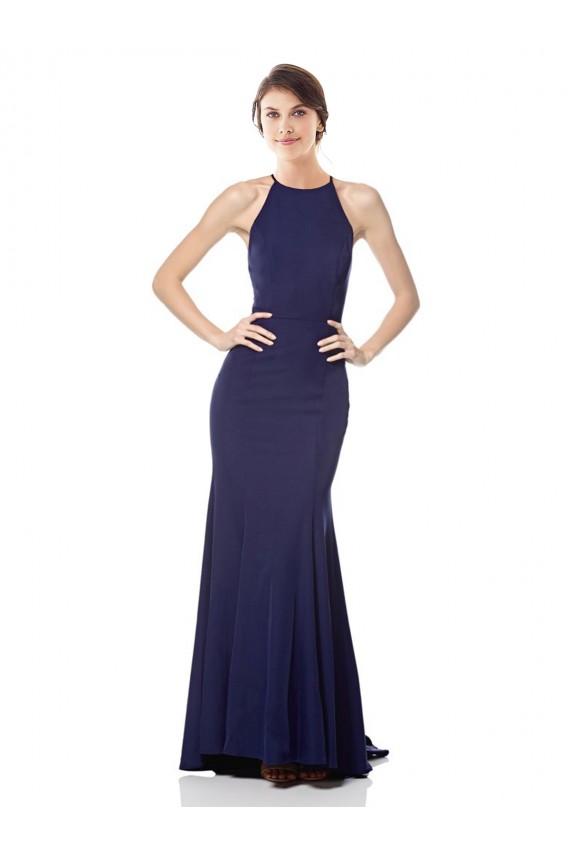 Buy Long Navy Blue Sleeveless Mermaid Formal Dress