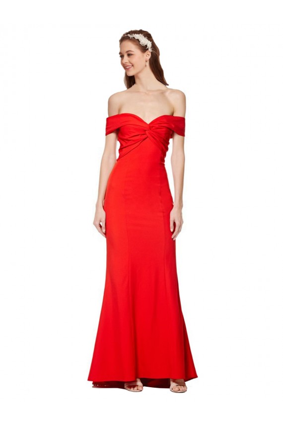 Buy Long Red Sleeveless Mermaid High Neck Formal Dress