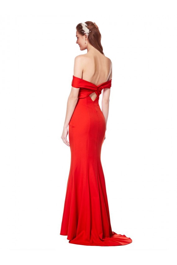 Buy Long Red Sleeveless Mermaid High Neck Formal Dress