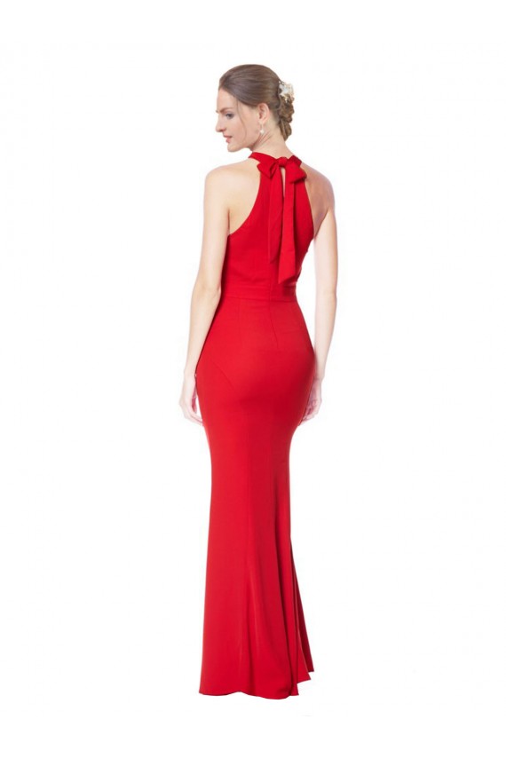 Buy Long Red Sleeveless Mermaid Prom Dress