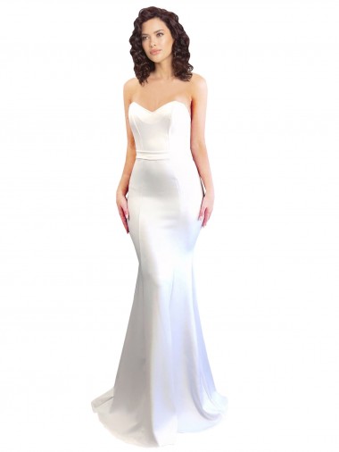 Buy Long White Sleeveless Mermaid Low Back Formal Dress