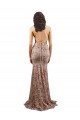 Buy Long Rose Gold Sleeveless Mermaid Open Back Formal Dress