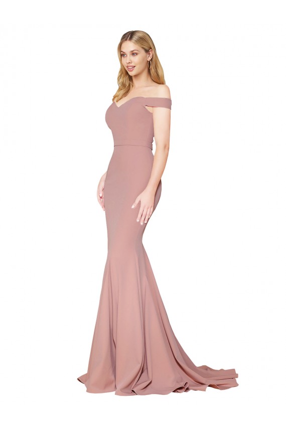 Buy Sweep Train Dusty Pink Sleeveless Mermaid Formal Dress