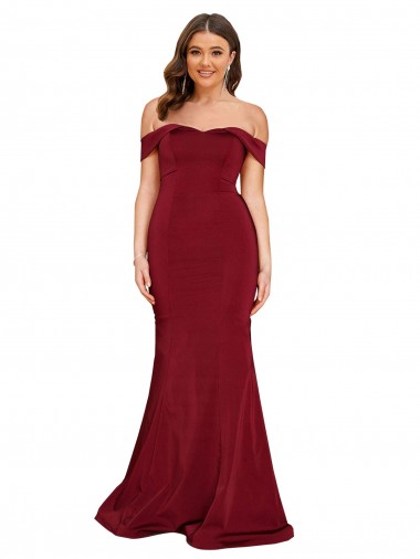 Buy Long Burgundy Sleeveless Mermaid Formal Plus Size Formal Dress