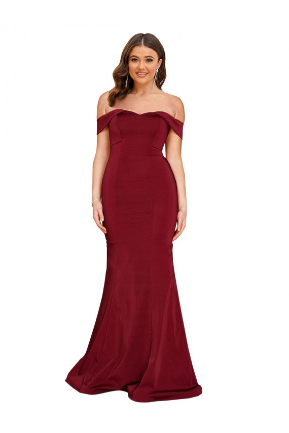 Buy Long Burgundy Sleeveless Mermaid Formal Plus Size Formal Dress
