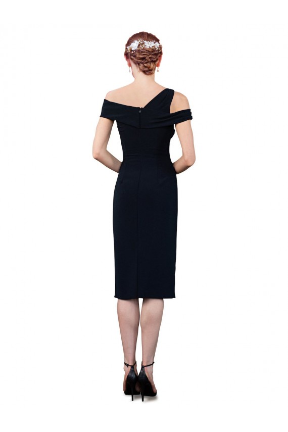 Buy Cocktail Length Dark Navy Sleeveless Mermaid Formal Dress