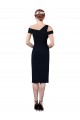 Buy Cocktail Length Dark Navy Sleeveless Mermaid Formal Dress
