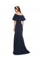 Buy Long Dark Navy Short Sleeves Mermaid Formal Dress