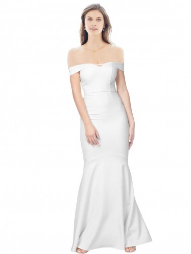 Buy Long Ivory Sleeveless Mermaid Low Back Formal Dress
