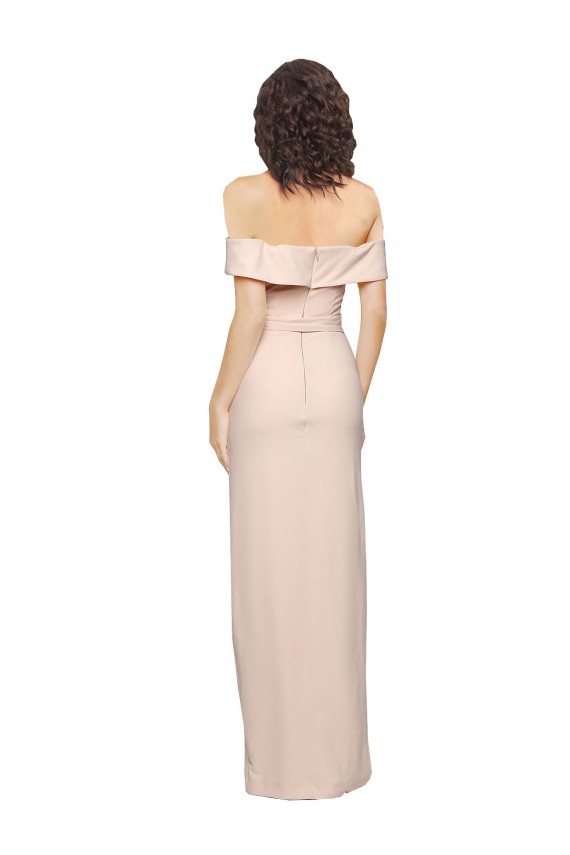 Buy Long Nude Sleeveless Mermaid Low Back Formal Dress