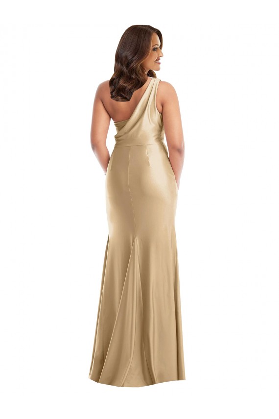 Buy Long Soft Gold Sleeveless Mermaid Formal Plus Size Formal Dress