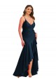 Buy Long Dark Navy Sleeveless Mermaid High Low Plus Size Formal Dress