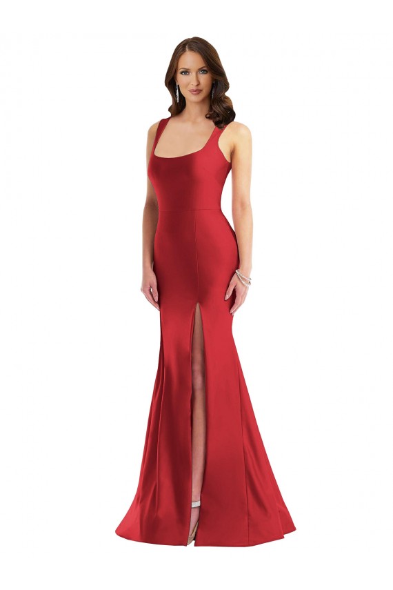 Buy Long Red Sleeveless Mermaid Formal Plus Size Formal Dress