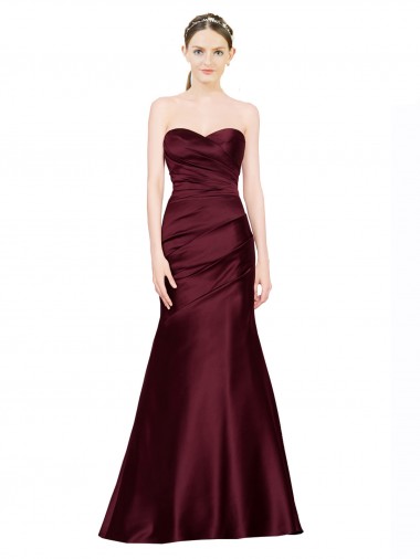 Buy Long Burgundy Sleeveless Mermaid Low Back Formal Dress