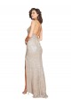 Buy Long Champagne Sleeveless Mermaid Open Back Black Tie Formal Dress