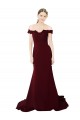 Buy Sweep Train Burgundy Gold Sleeveless Mermaid V-Back Formal Dress