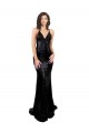Buy Long Black Sleeveless Mermaid Open Back Black Tie Formal Dress