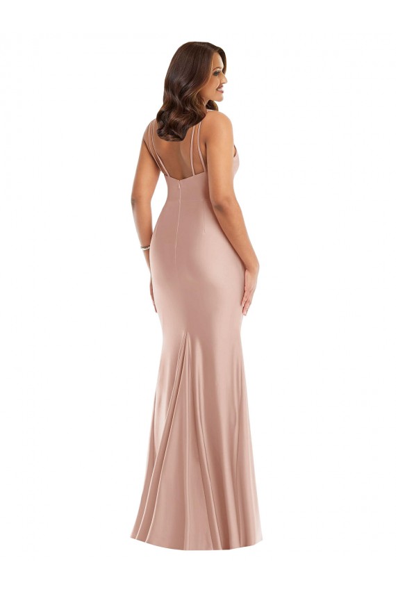 Buy Long Dusty Pink Sleeveless Mermaid Formal Plus Size Formal Dress