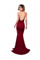 Buy Long Burgundy Sleeveless Mermaid Open Back Spandex Formal Dress