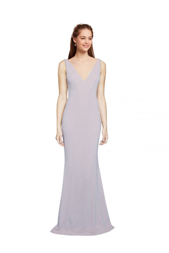 Buy Long Arctic Lilac Sleeveless Mermaid Keyhole Back Formal Dress