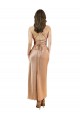 Buy Midi Length Rose Gold Sleeveless Sheath Open Back Formal Dress
