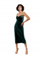 Buy Midi Length Dark Green Sleeveless Sheath Open Back Formal Dress