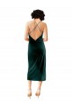 Buy Midi Length Dark Green Sleeveless Sheath Open Back Formal Dress