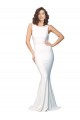 Buy Long Ivory Sleeveless Sheath V-Back Formal Dress