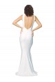 Buy Long Ivory Sleeveless Sheath V-Back Formal Dress