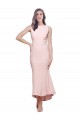 Buy Midi Length Pink Sleeveless Sheath Low Back High Low Formal Dress
