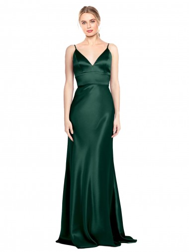 Buy Long Hunter Sleeveless Sheath V-Back Formal Dress